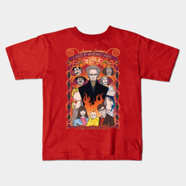 A Series of Unfortunate Events Kids T-Shirt by RomyJones